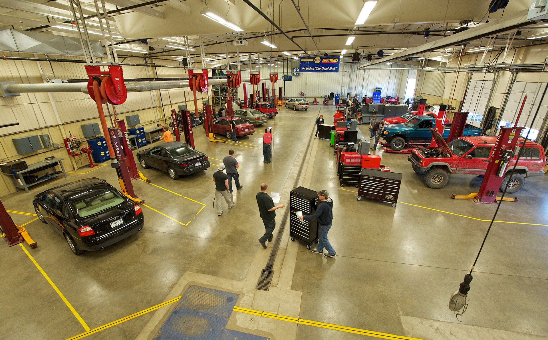 Students in the SMC Automotive Lab