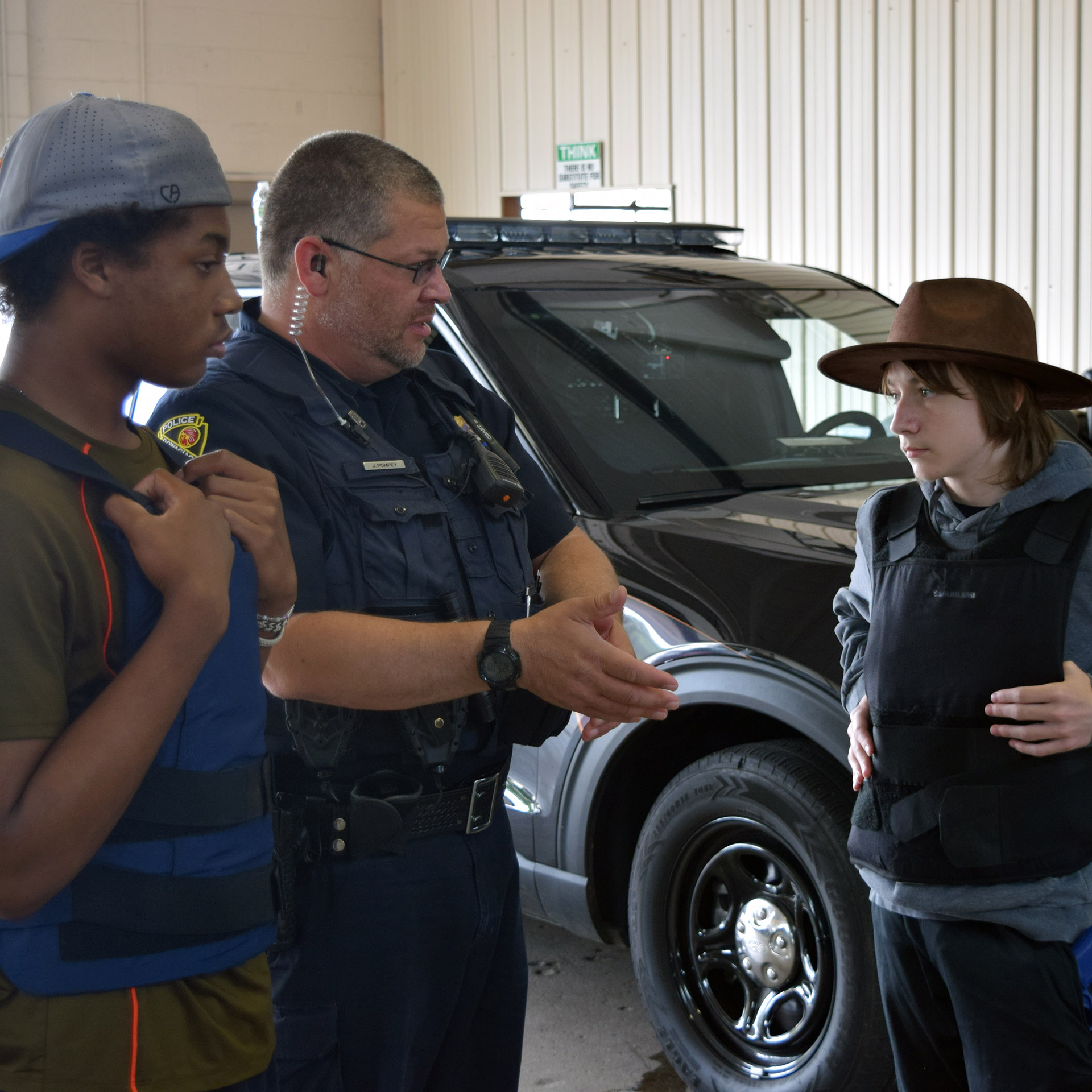 Sgt. Jason Pompey coached students on conducting traffic stops